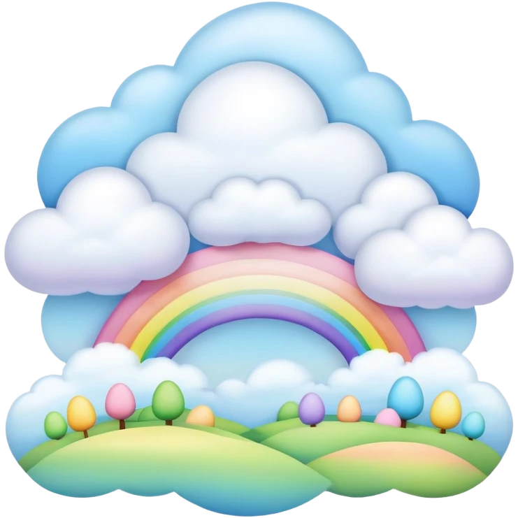  pastel rainbow easter puffy landscape  emoji