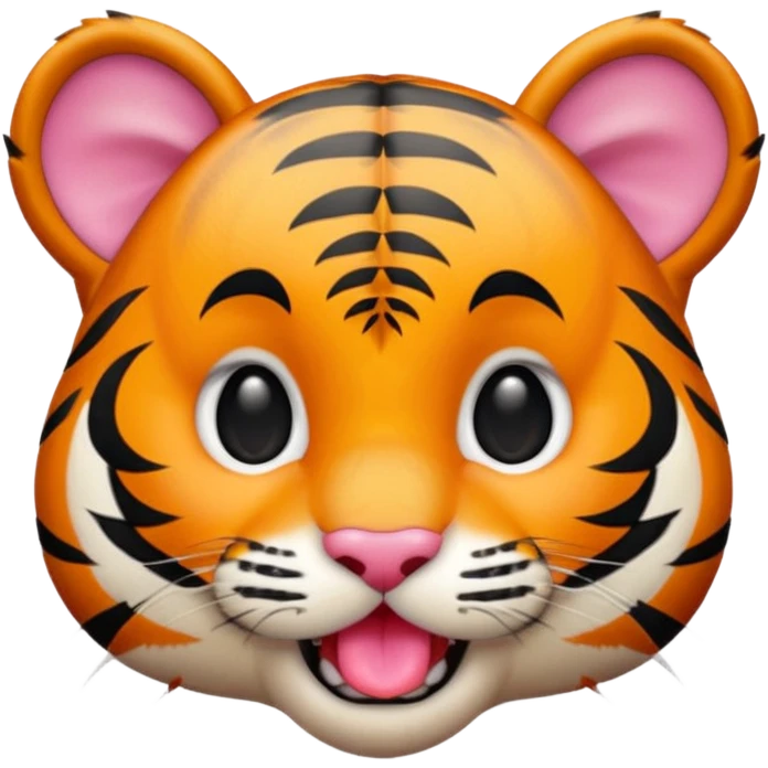 tiger's child show his tongue emoji