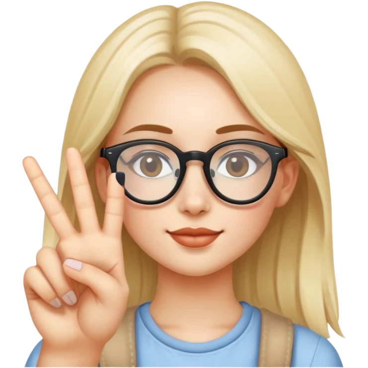 девочка в очках показывает фак emoji