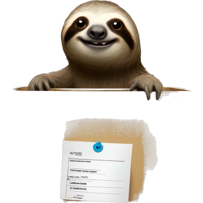 sloth at a ballot box emoji