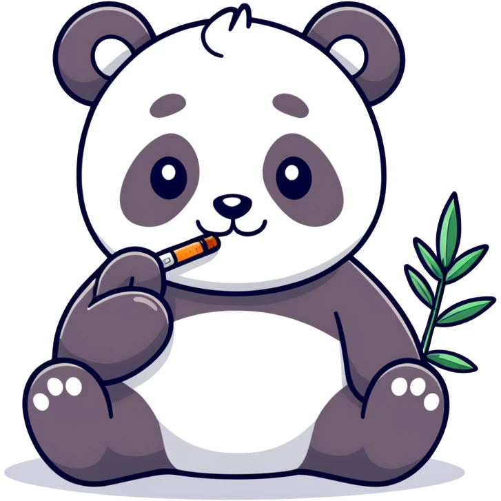 Smoking weed panda emoji