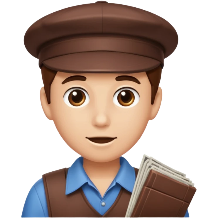 chocolate brown y2k newspaper boy cap emoji