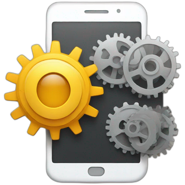 gears and smartphone emoji