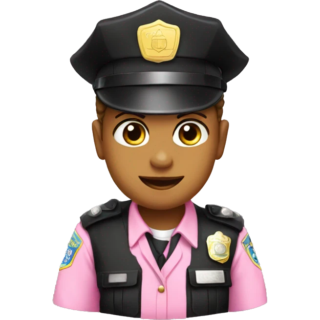 Pink cute cop emoji
