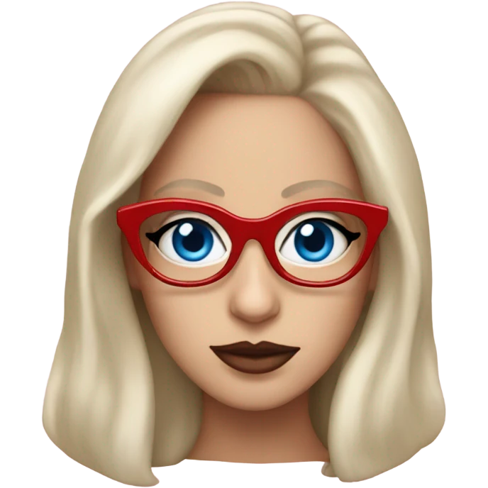 Lady Gaga with red glasses and blue eyes  emoji