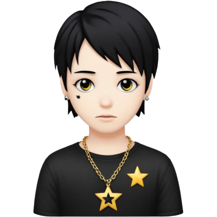 emo black star with a chain emoji
