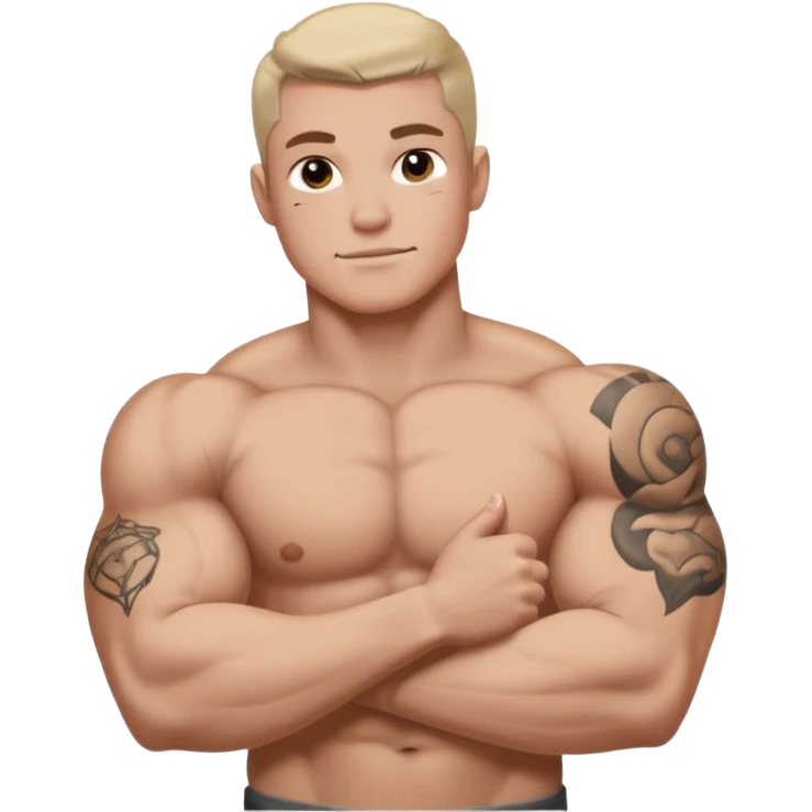 Flexing arm with no color tattoo sleeve emoji