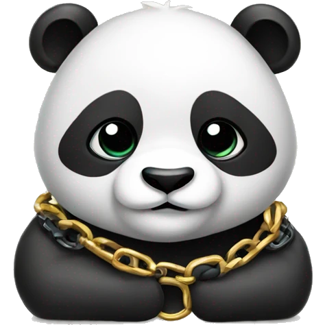 Panda wearing chain emoji