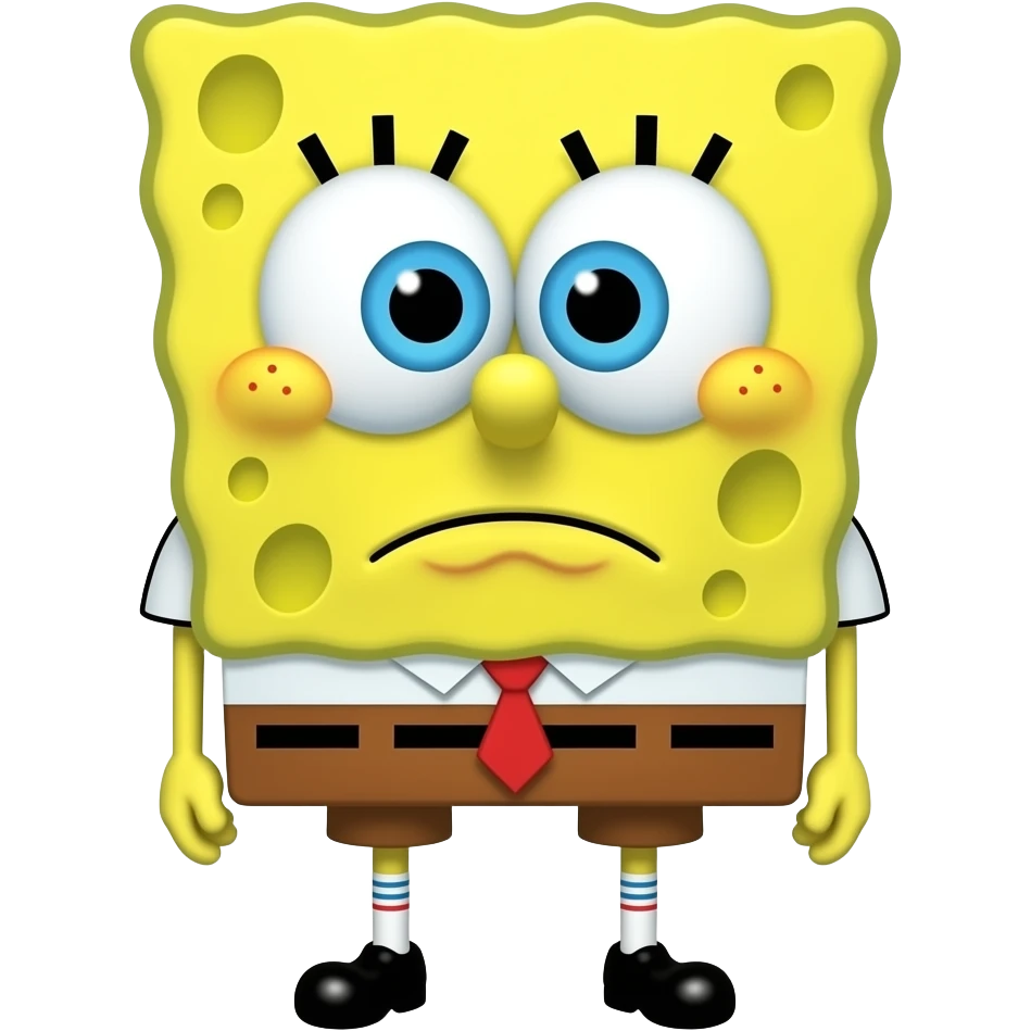Please generate Spongebob sad emoji face emoji
