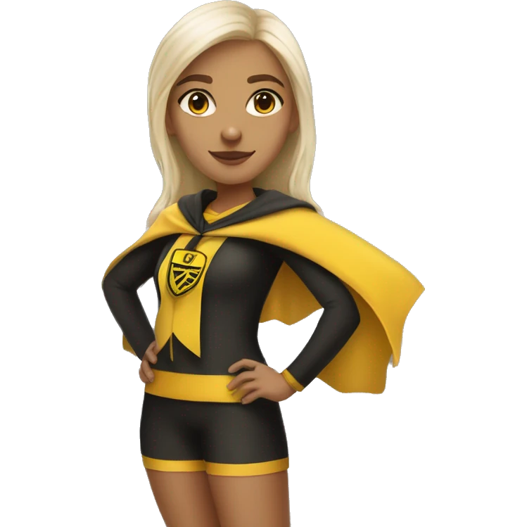 white tan girl wearing hufflepuff quidditch uniform emoji