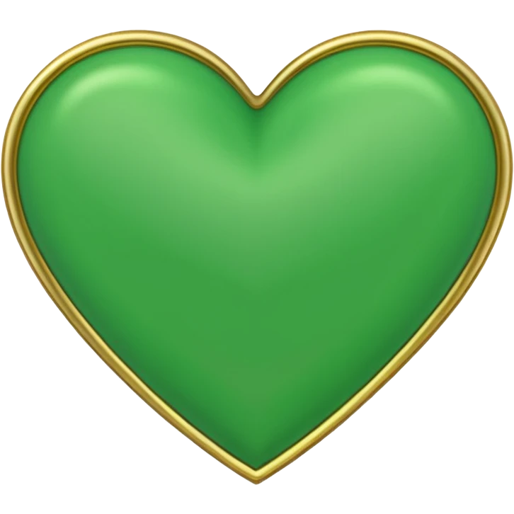 green heart with a gold outline emoji
