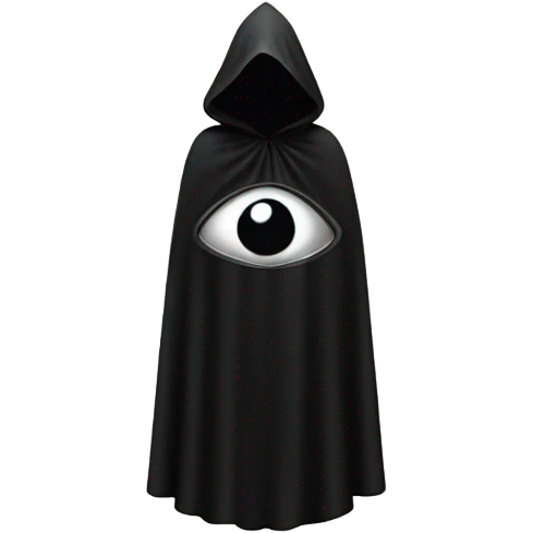 illuminati shadow figure standing in black cloak with all seeing eye symbol emoji