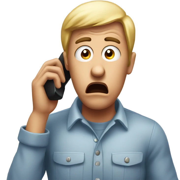 Person on phone shocked scared  emoji