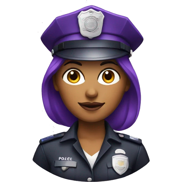 woman in purple police hat emoji