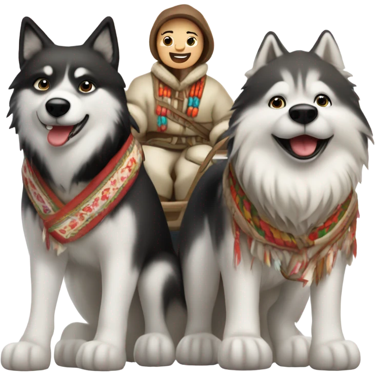 Eskimo on dogsled emoji