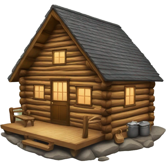 Cabin in Utah and music emoji