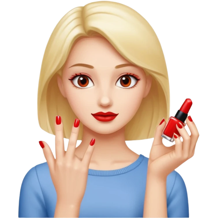 Kırmızı oje süren bayan emoji