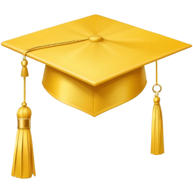 yellow graduation cap with a single tassel emoji
