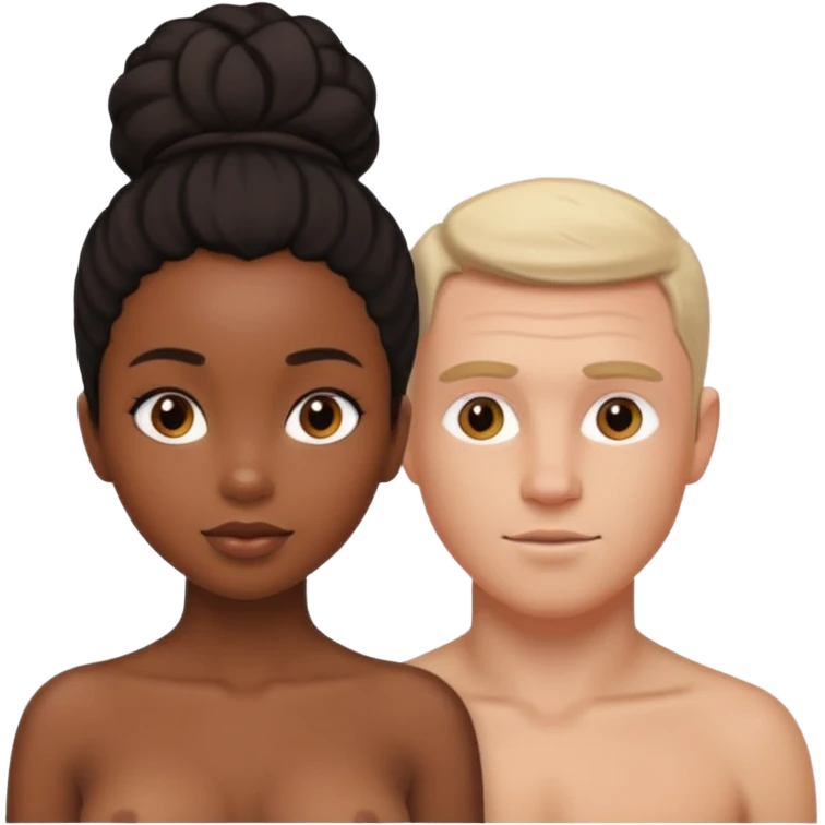 Black girl sex with white man emoji