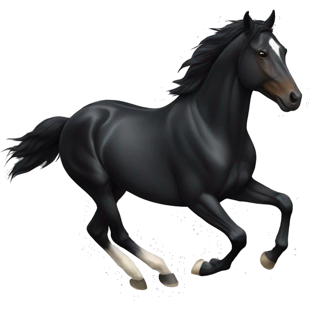 Running black horse  emoji