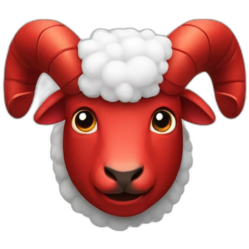 Red devil horns sheep emoji