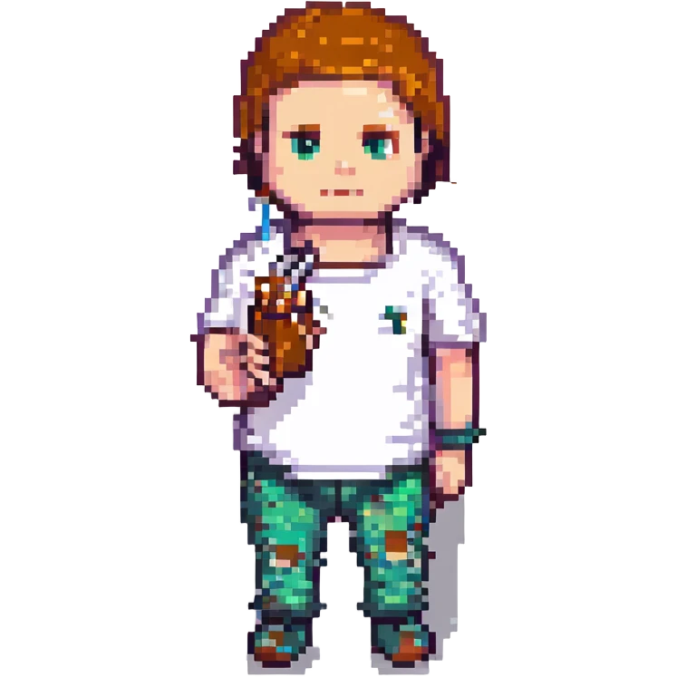 jock with a cigarette, pixel art style emoji