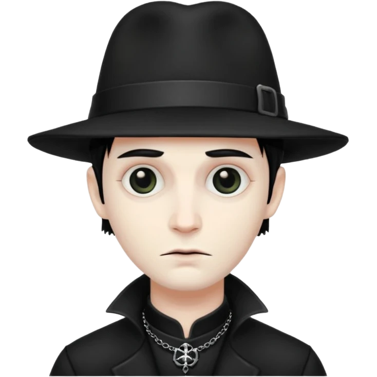 goth man in hat emoji