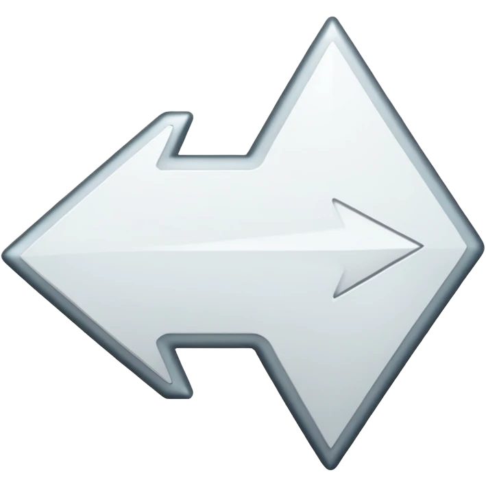 Extremely simplistic white arrow pointing emoji