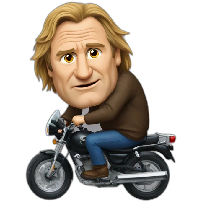 Gérard Depardieu riding a gorilla emoji