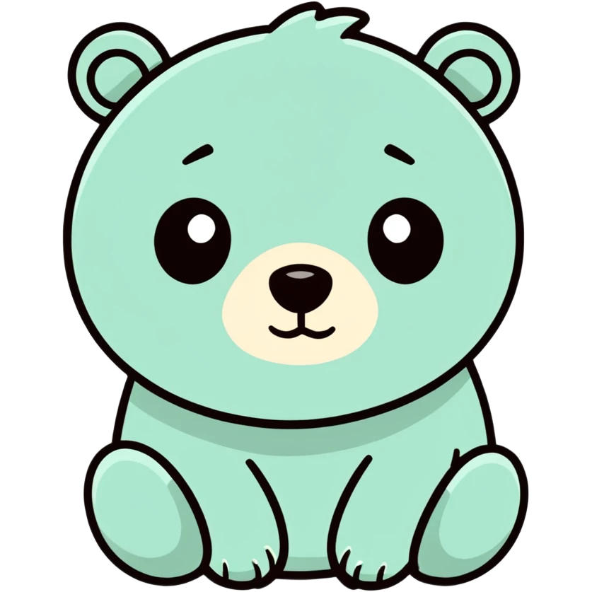 watercolor Sad Bears face emoji
