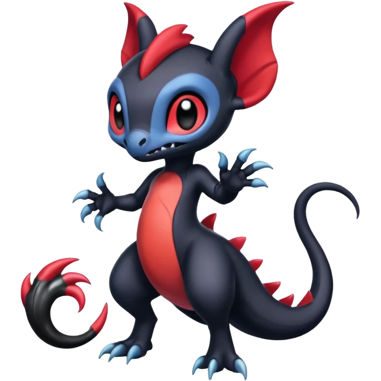 Colorful Exotic Meloetta-Salandit-Darkrai-Venom-Stitch-Fakémon-creature-hybrid emoji