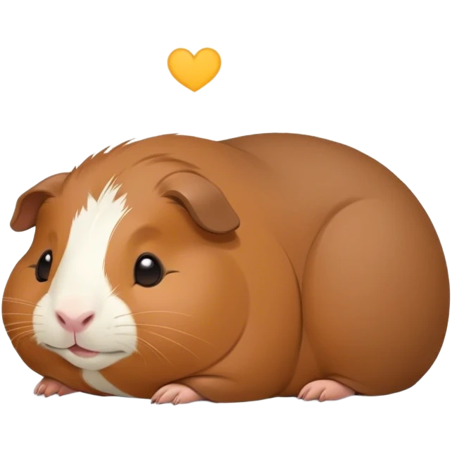 Meme-Worthy Cute Sleeping Brown Guinea Pig Portrait Emoji, Head resting peacefully with a contented smile, showcasing a delightfully chubby build and a luxuriously soft brown coat, eyes shut in a serene, cozy nap, Simplified yet hilariously adorable features, highly detailed, glowing with a soft, drowsy light, high shine, relaxed and utterly lovable, stylized with an air of playful laziness, bright and heartwarming, soft glowing outline, capturing the essence of a comically sleepy guinea pig, so meme-worthy it feels like it could instantly become the next viral sensation of adorable slumber! emoji