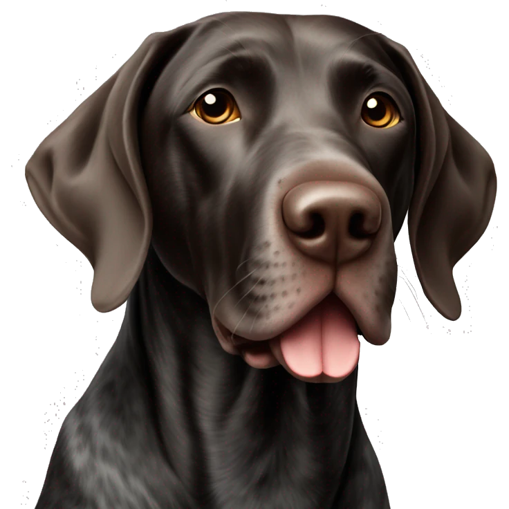Black German shorthaired pointer sitting emoji