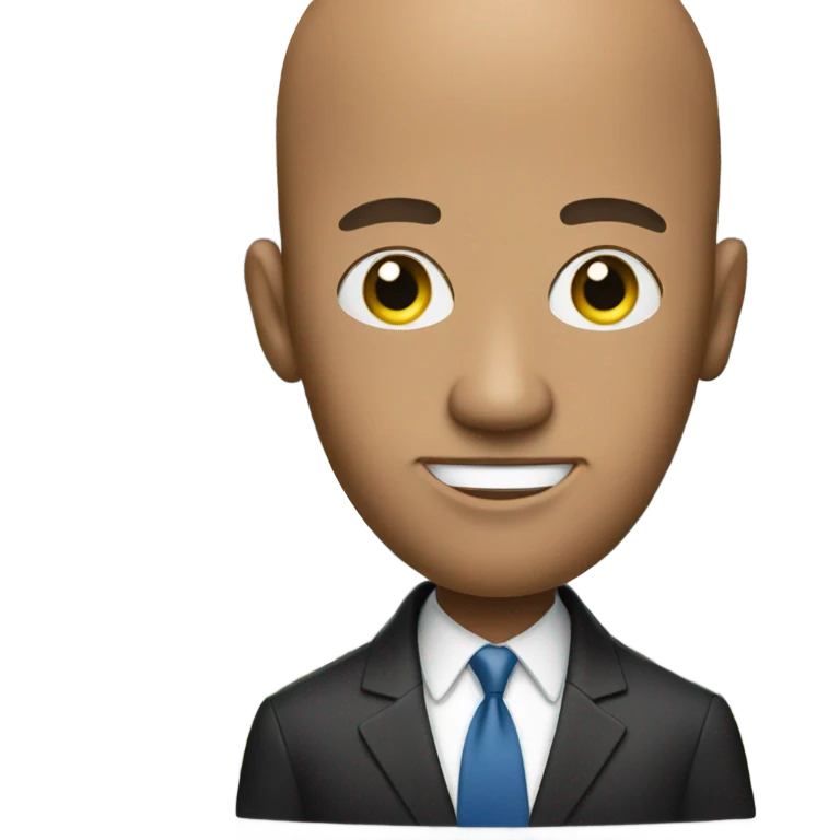 Man with big head in front of White House emoji