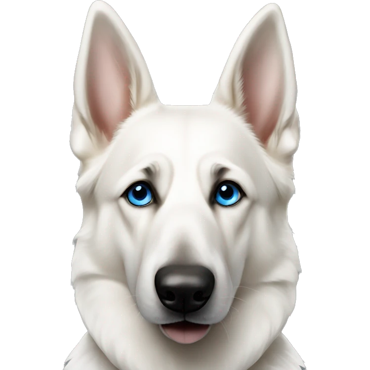 White German shepherd with blue eyes emoji