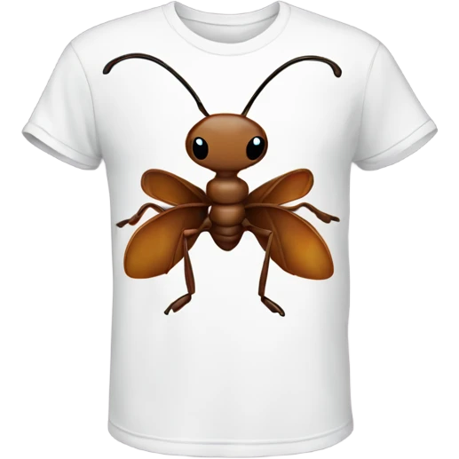 An ant wearing a tshirt emoji