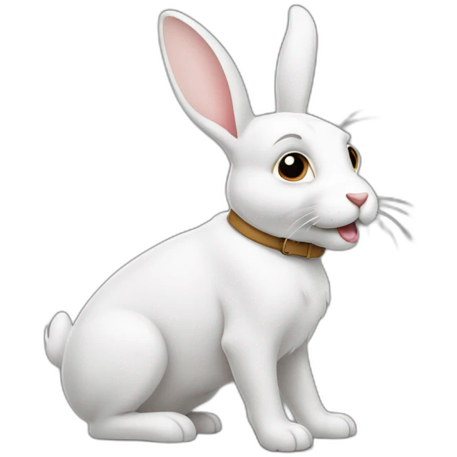 Un lapin sur un chien emoji