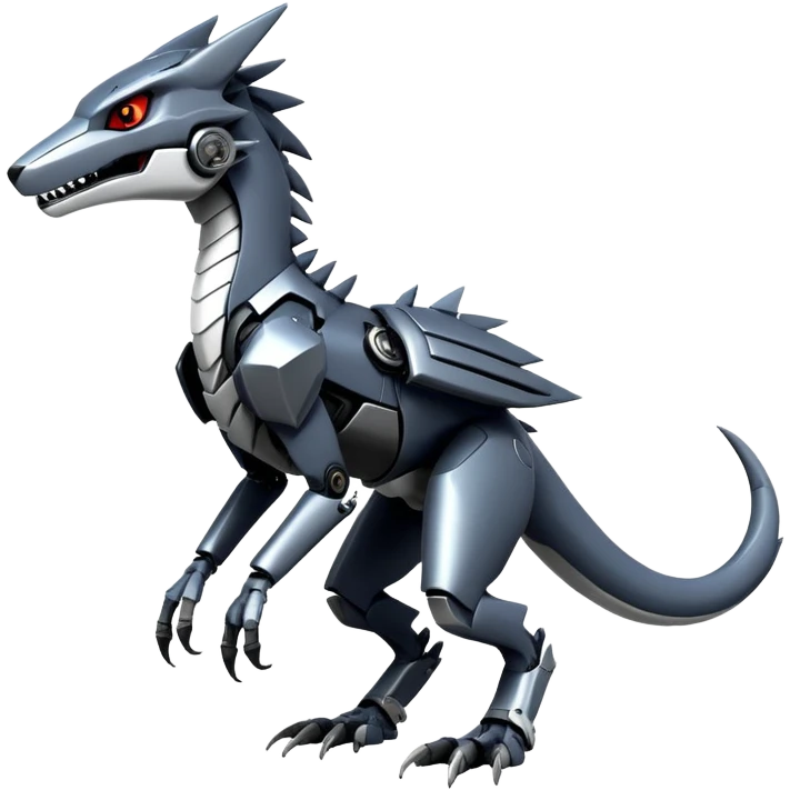 Full body Edgy Anthro Futuristic Mechanical Sergal-raptor-vernid emoji