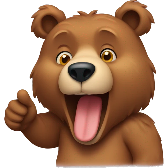 bear shows thumb emoji