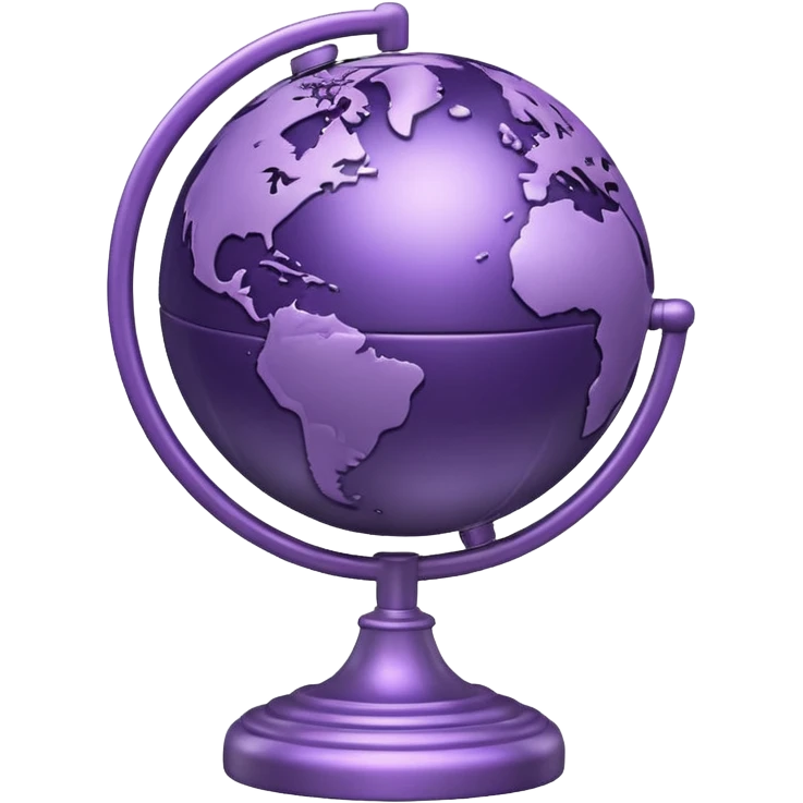 Realistic globe on a stand in muted purple tones emoji