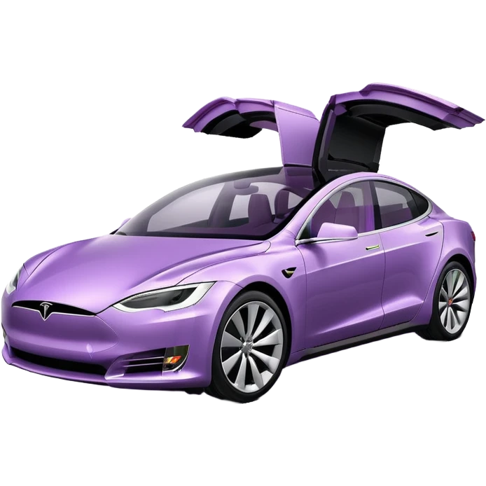 Light purple tesla side profile for ICS files and messages  emoji