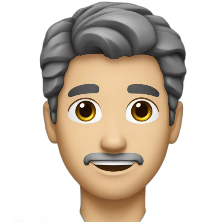 plastic surgeon white male black hair, no glasses, gray stubble on face emoji