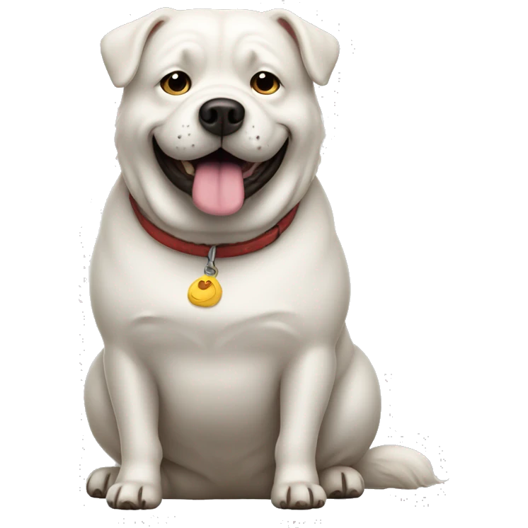 Fat white dog  emoji