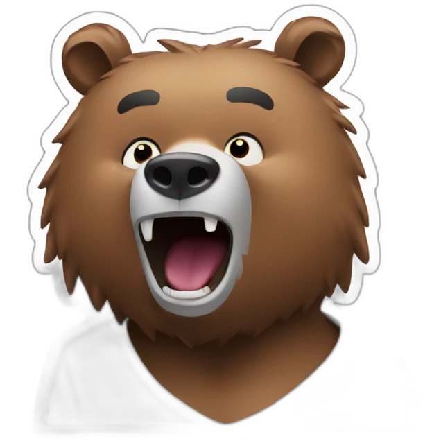 drunk partying grizzly emoji