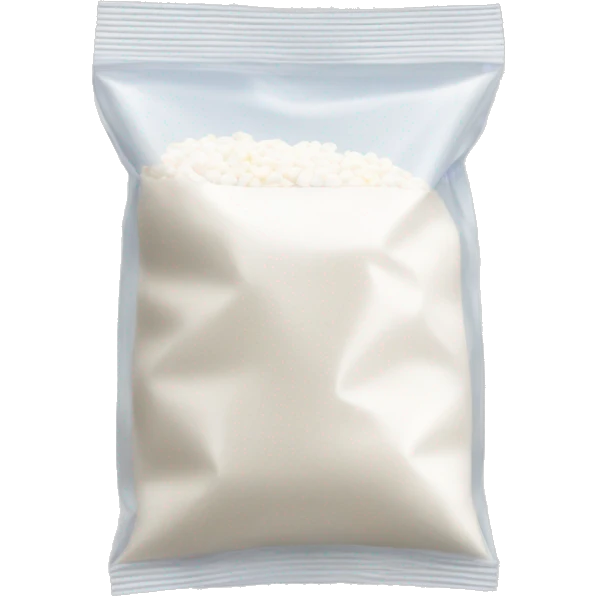 Small ziploc Baggie filled with white cornstarch  emoji
