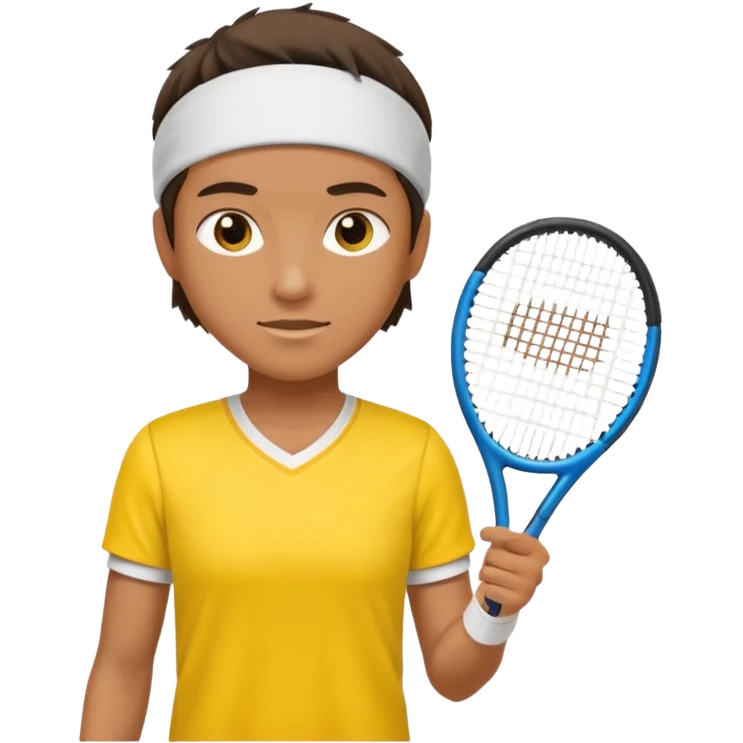 tennisplayer with sweatband, yellow color emoji