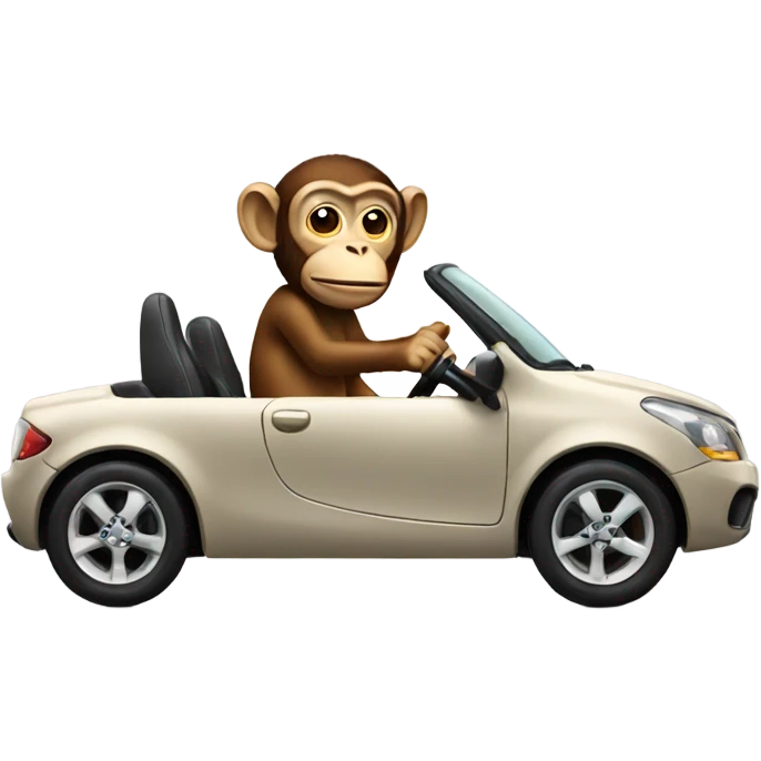Monkey driving a car emoji