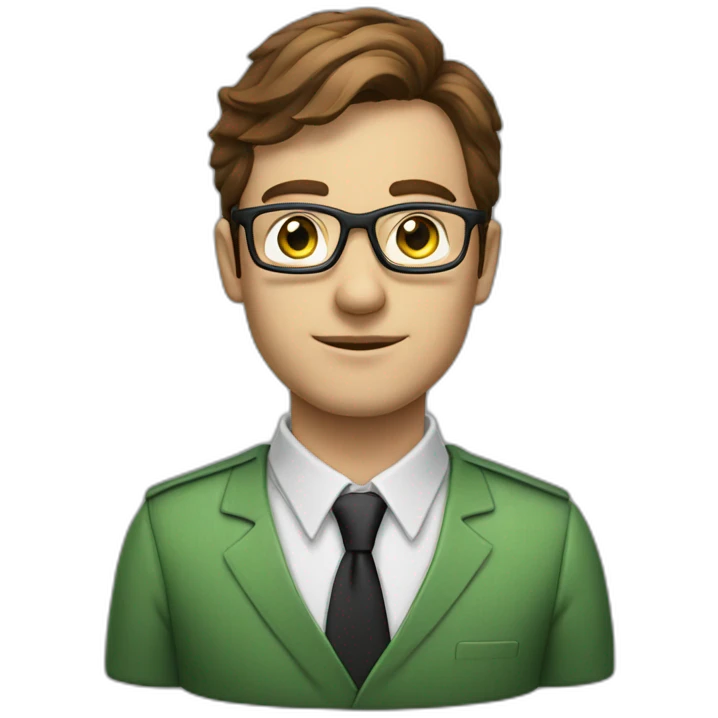 it specialist man green eye glasses brown hair emoji