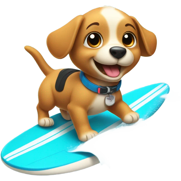 Puppy surfing emoji
