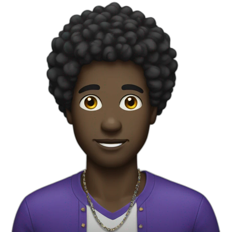 black afro guy with earrings emoji